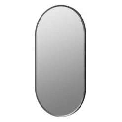 Signature Olivia Oblong Bathroom Mirror 800mm H X 400mm W - Matt Black -HEATANDPLUMB Sales signature olivia bathroom mirror dims0106 3