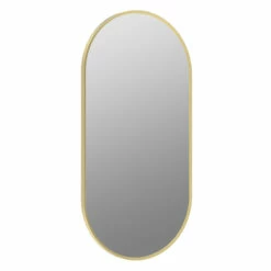 Signature Olivia Oblong Bathroom Mirror 800mm H X 400mm W - Brushed Brass -HEATANDPLUMB Sales signature olivia bathroom mirror dims0108