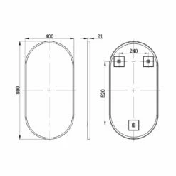Signature Olivia Oblong Bathroom Mirror 800mm H X 400mm W - Brushed Brass -HEATANDPLUMB Sales signature olivia bathroom mirror dims0108 3