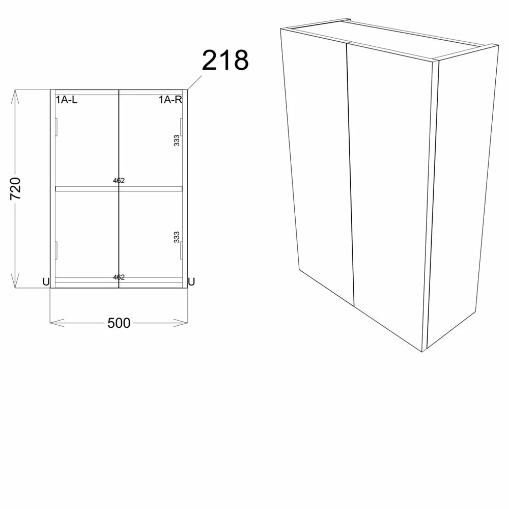 Signature Oslo 2-Door Mirrored Bathroom Cabinet 500mm Wide - White Gloss 4 Signature Oslo 2-Door Mirrored Bathroom Cabinet 500mm Wide - White Gloss - Image 2