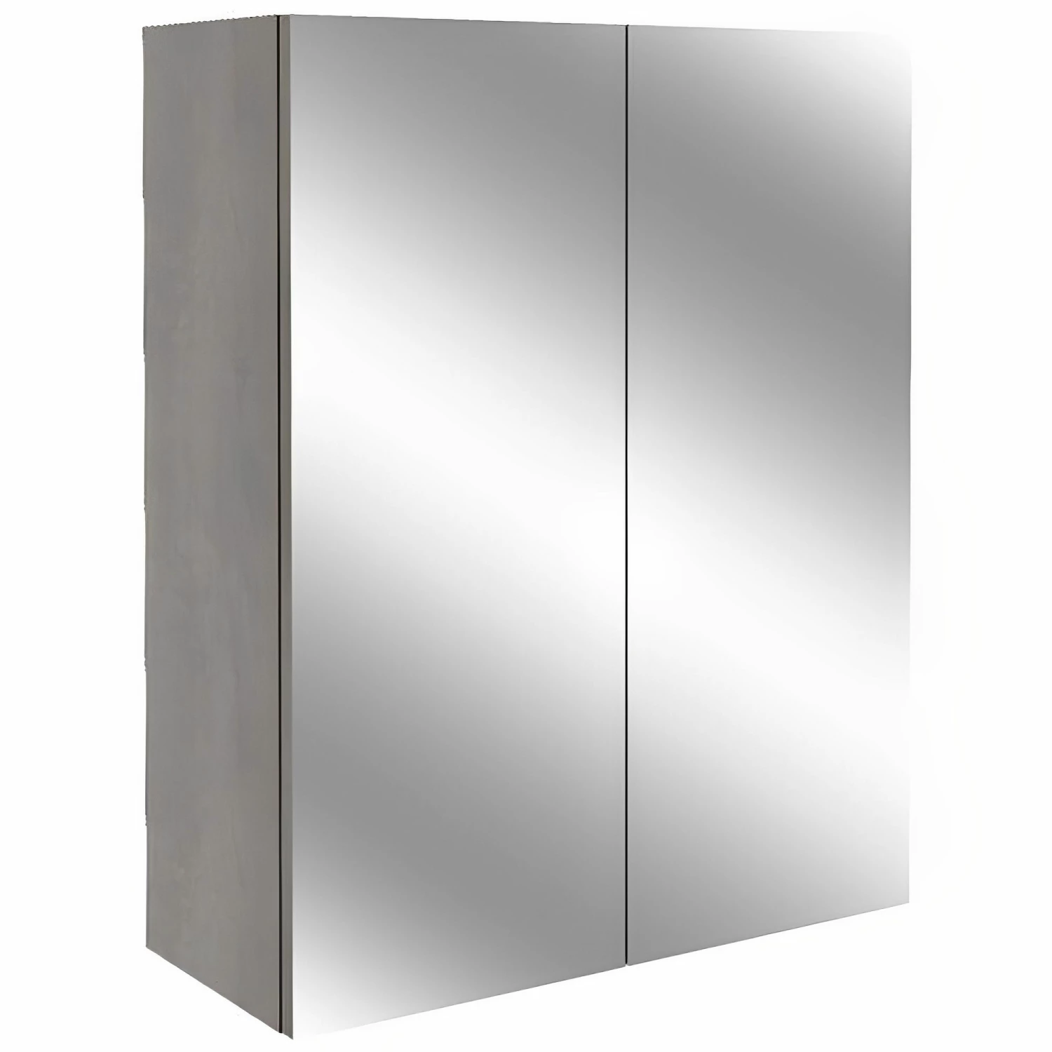Signature Oslo 2-Door Mirrored Bathroom Cabinet 600mm Wide - Nebraska Oak 4 Signature Oslo 2-Door Mirrored Bathroom Cabinet 600mm Wide - Nebraska Oak - Image 2
