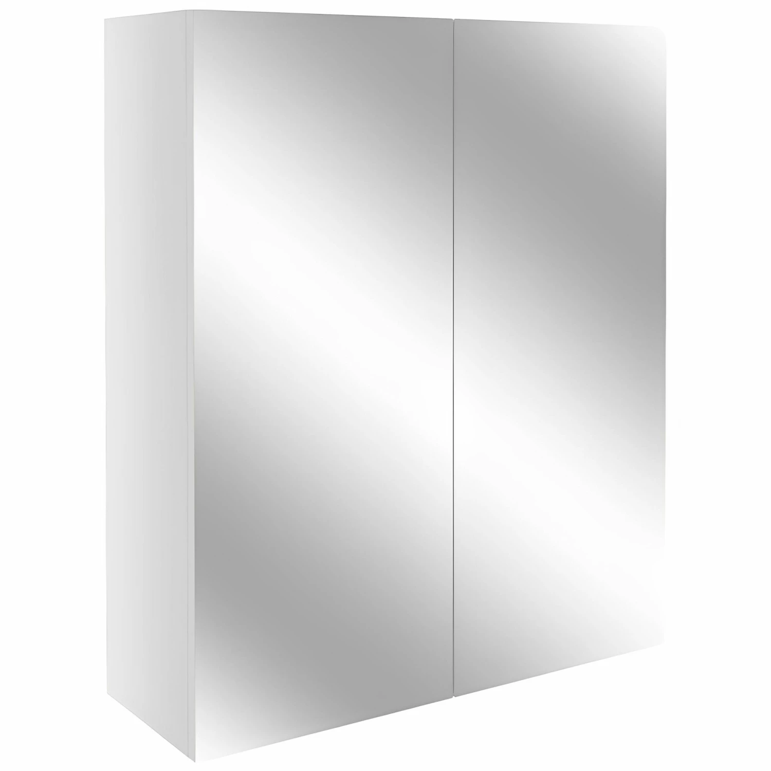 Signature Oslo 2-Door Mirrored Bathroom Cabinet 600mm Wide - White Gloss 3 Signature Oslo 2-Door Mirrored Bathroom Cabinet 600mm Wide - White Gloss
