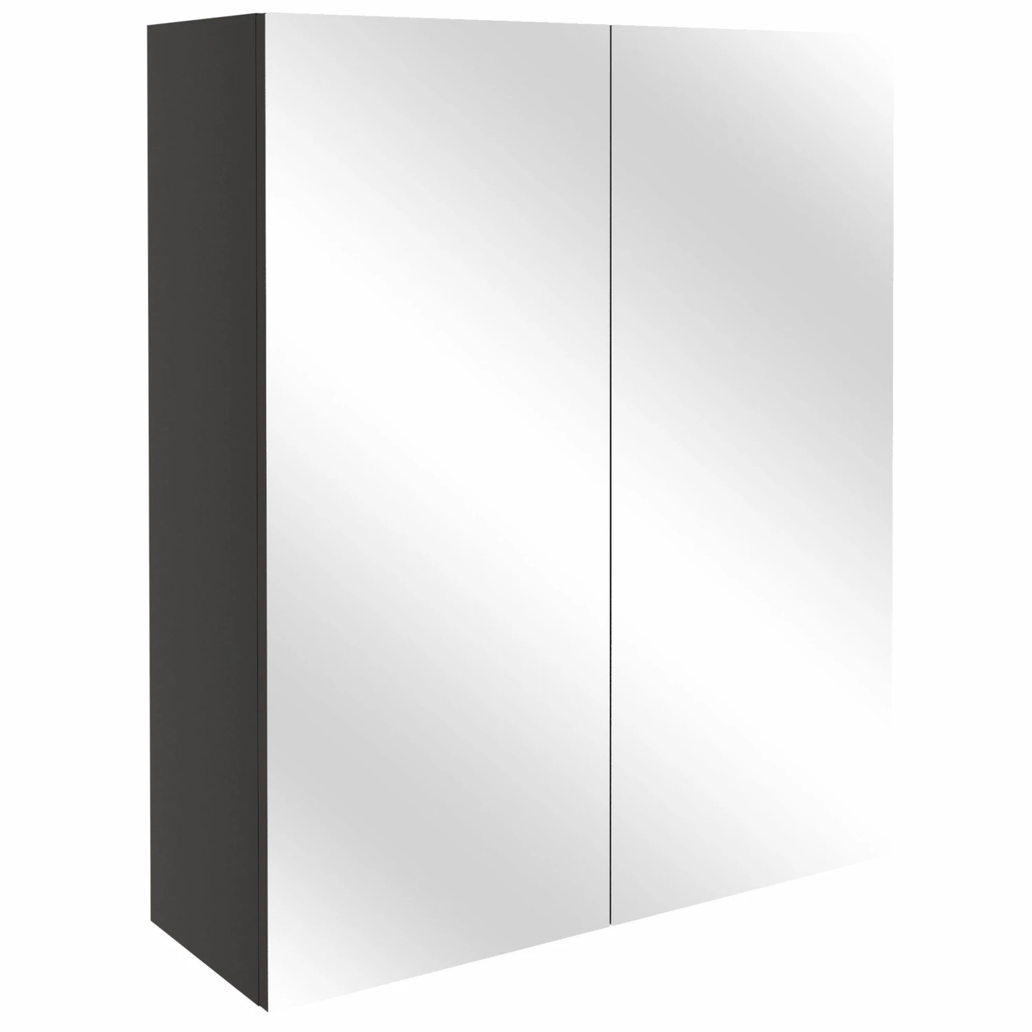 Signature Oslo 2-Door Mirrored Bathroom Cabinet 600mm Wide - Matt Graphite Grey 3 Signature Oslo 2-Door Mirrored Bathroom Cabinet 600mm Wide - Matt Graphite Grey