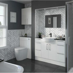 Signature Oslo Floor Standing 3-Drawer Storage Unit 300mm Wide - White Gloss