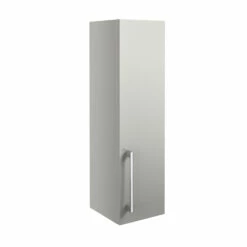 Signature Oslo Wall Hung 1-Door Storage Unit 200mm Wide - Light Grey Gloss