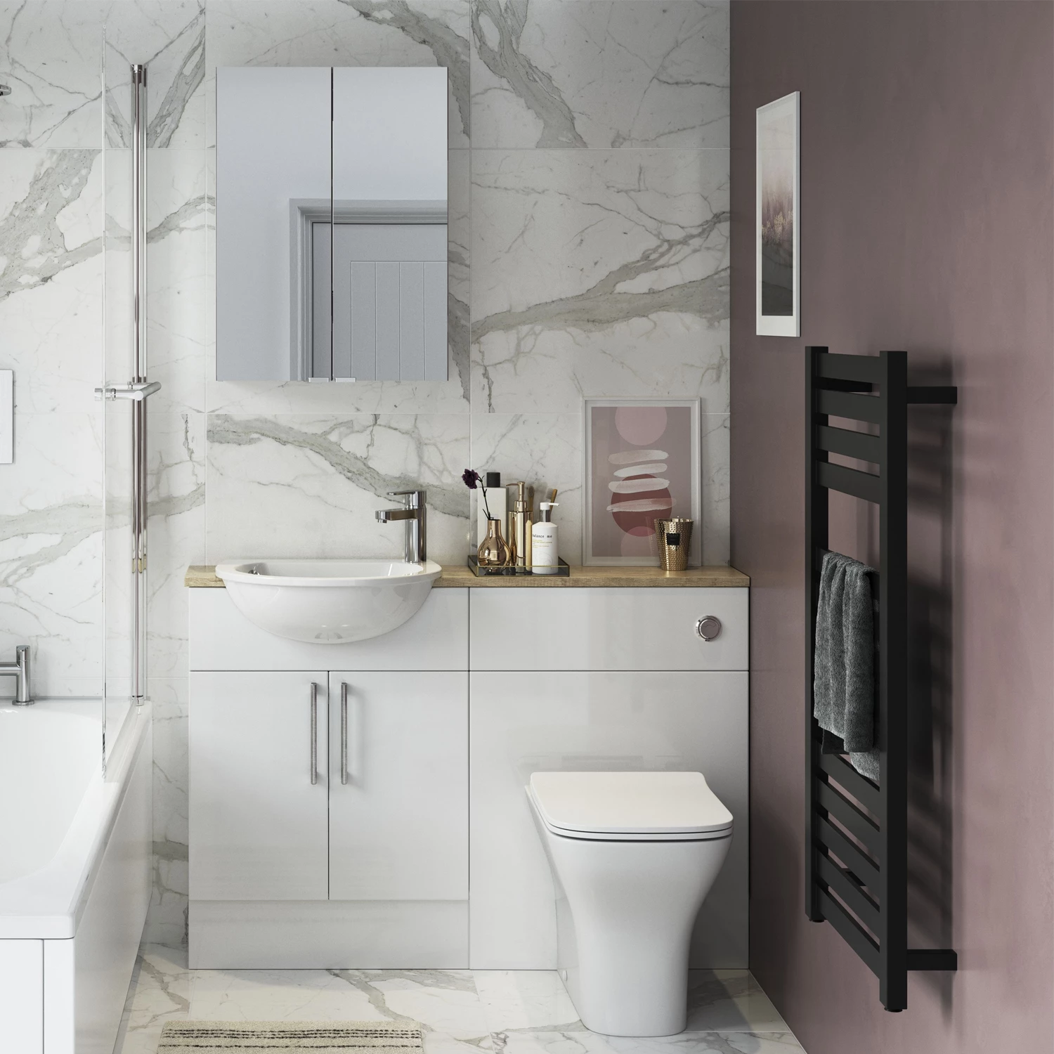 Signature Oslo Slim Back To Wall WC Toilet Unit 600mm Wide - White Gloss 5 Signature Oslo Slim Back To Wall WC Toilet Unit 600mm Wide - White Gloss - Image 3