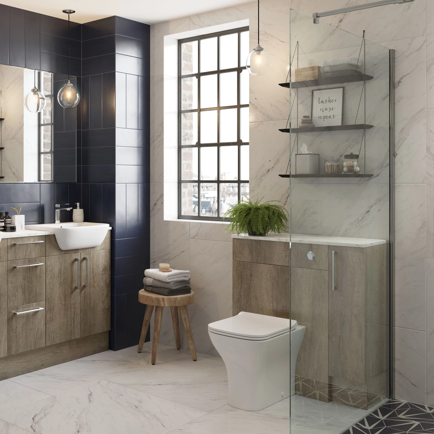 Signature Oslo Back To Wall WC Toilet Unit 600mm Wide - Nebraska Oak 6 Signature Oslo Back To Wall WC Toilet Unit 600mm Wide - Nebraska Oak - Image 4