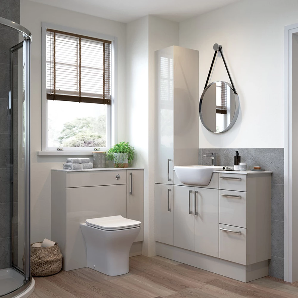 Signature Oslo Floor Standing 1-Door Base Unit 300mm Wide - Light Grey Gloss 5 Signature Oslo Floor Standing 1-Door Base Unit 300mm Wide - Light Grey Gloss - Image 3