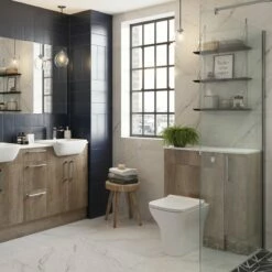 Signature Oslo Slim Back To Wall WC Toilet Unit 600mm Wide - Nebraska Oak