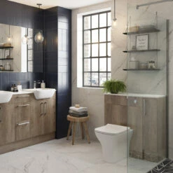 Signature Oslo Back To Wall WC Toilet Unit 500mm Wide - Nebraska Oak