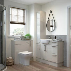 Signature Oslo Floor Standing 1-Door Slim Base Unit 200mm Wide - Light Grey Gloss 7 Signature Oslo Floor Standing 1-Door Slim Base Unit 200mm Wide - Light Grey Gloss -HEATANDPLUMB Sales signature oslo bathroom furniture dift1414 2