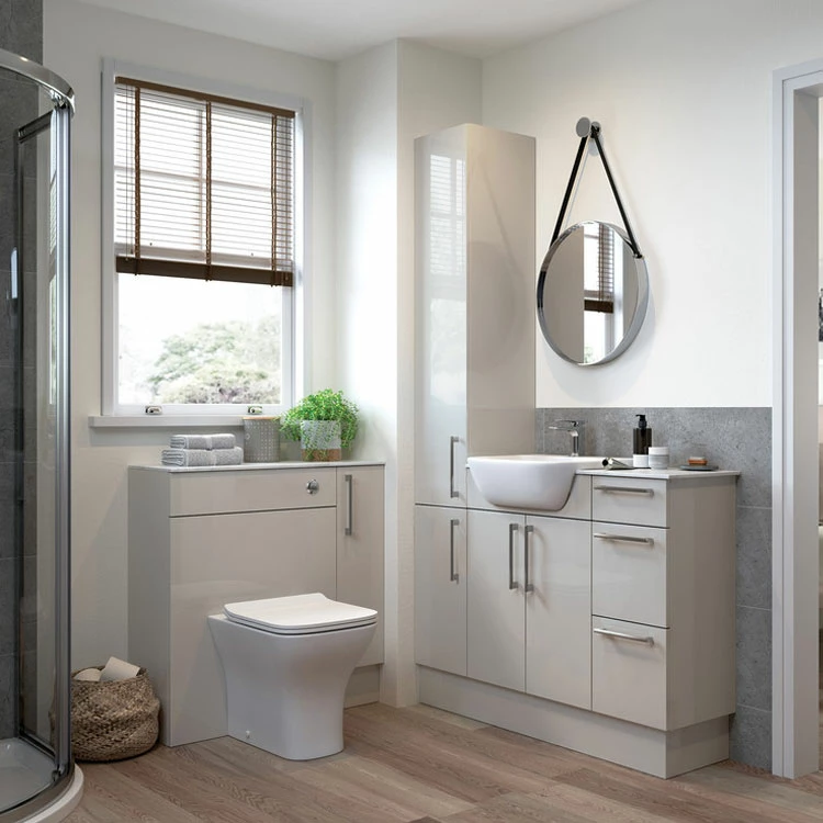 Signature Oslo Floor Standing 1-Door Slim Base Unit 200mm Wide - Light Grey Gloss 5 Signature Oslo Floor Standing 1-Door Slim Base Unit 200mm Wide - Light Grey Gloss - Image 3