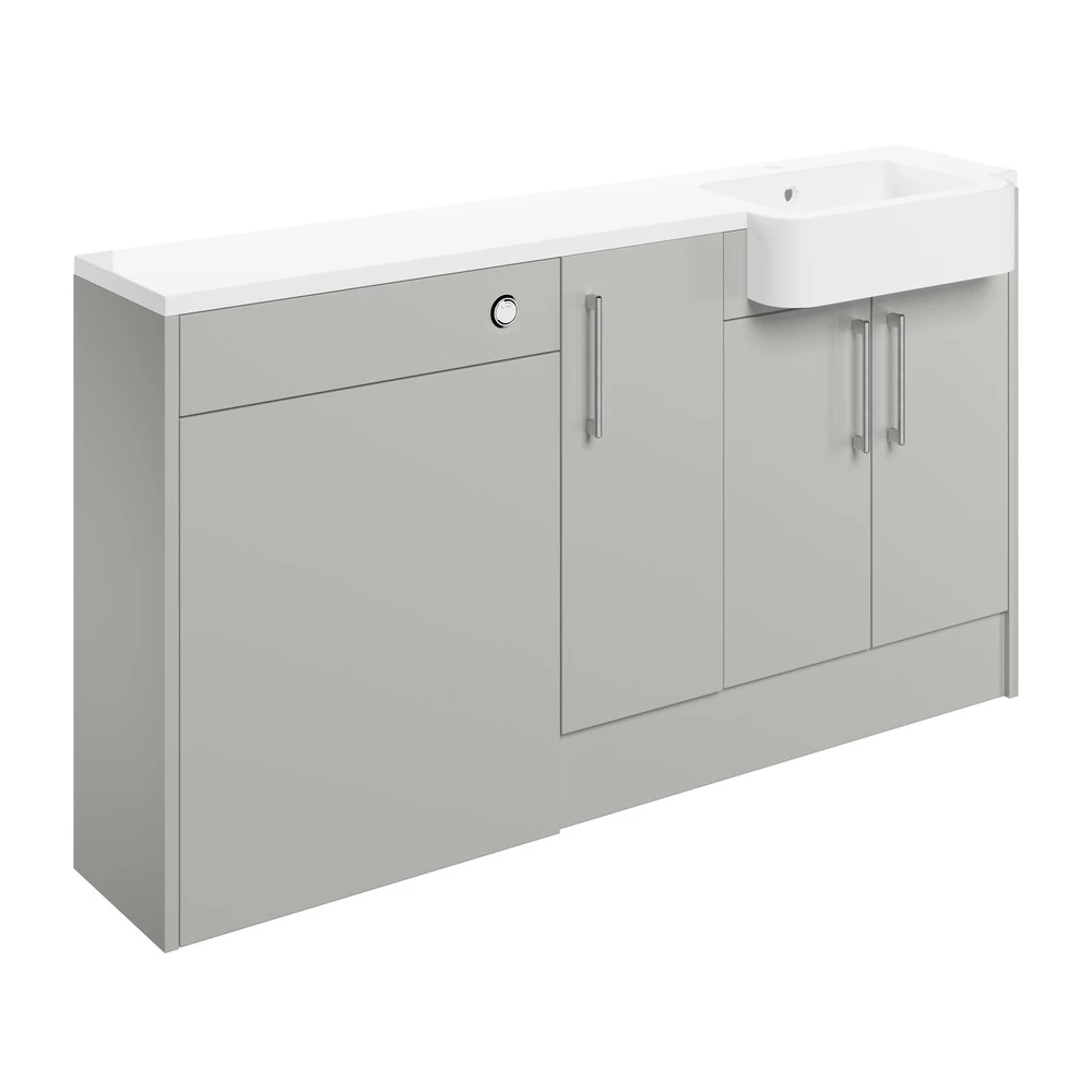 Signature Oslo RH 3-Door Combination Unit With Basin 1542mm Wide - Light Grey Gloss 4 Signature Oslo RH 3-Door Combination Unit With Basin 1542mm Wide - Light Grey Gloss - Image 2