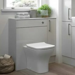 Signature Oslo Back To Wall WC Toilet Unit 600mm Wide - Light Grey Gloss -HEATANDPLUMB Sales signature oslo bathroom furniture sgossbwtu500 1
