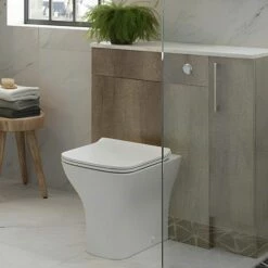 Signature Oslo Slim Back To Wall WC Toilet Unit 600mm Wide - Nebraska Oak -HEATANDPLUMB Sales signature oslo bathroom furniture sgossbwtu500 2 2