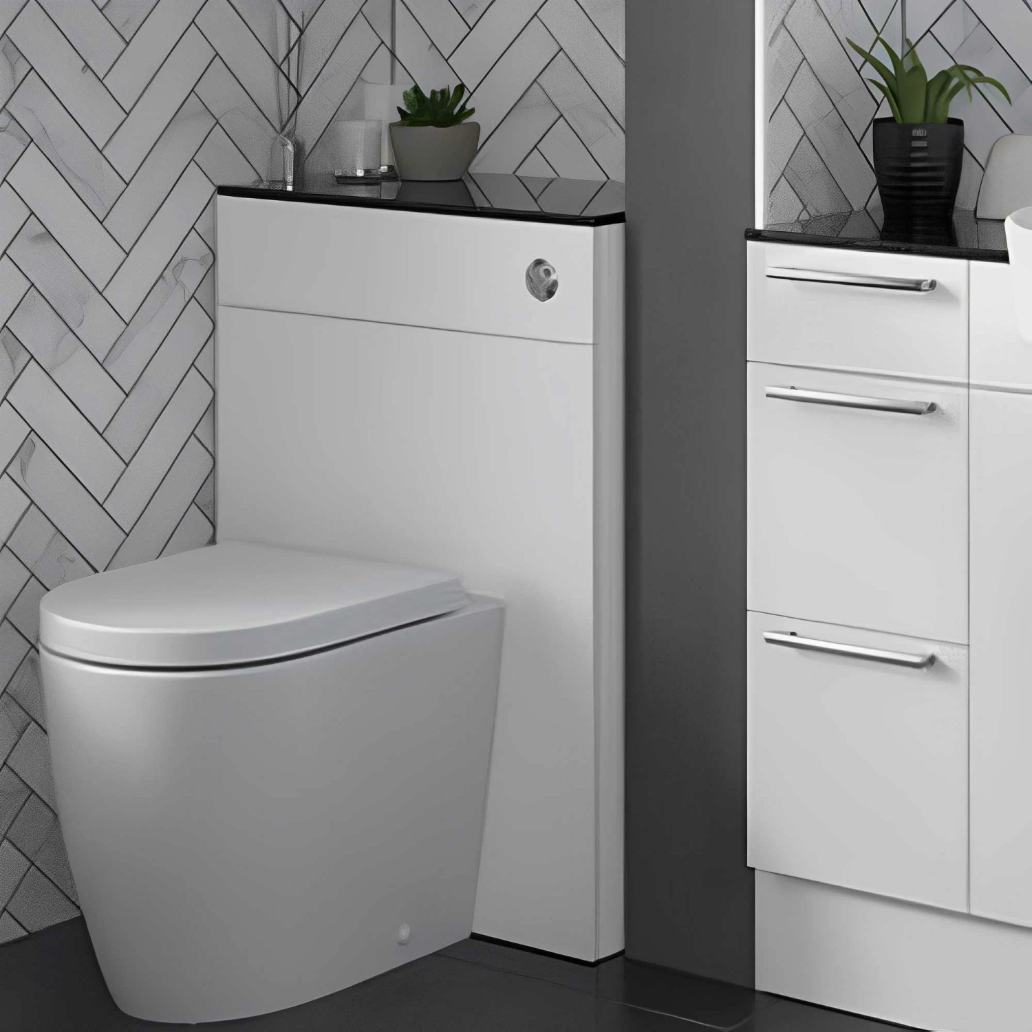 Signature Oslo Slim Back To Wall WC Toilet Unit 500mm Wide - White Gloss 3 Signature Oslo Slim Back To Wall WC Toilet Unit 500mm Wide - White Gloss