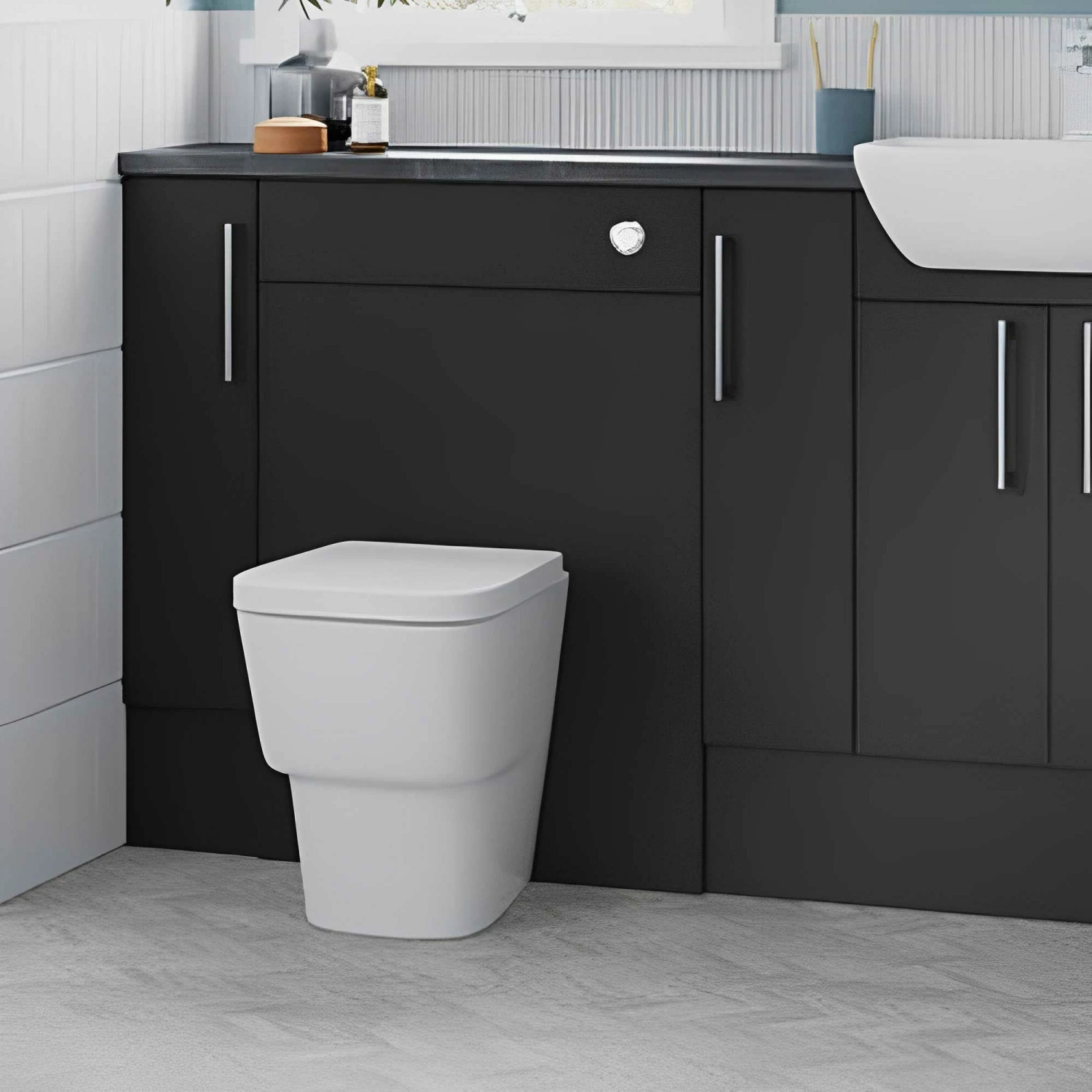 Signature Oslo Back To Wall WC Toilet Unit 600mm Wide - Matt Graphite Grey 7 Signature Oslo Back To Wall WC Toilet Unit 600mm Wide - Matt Graphite Grey - Image 5