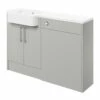 Signature Oslo LH Combination Unit With Basin 1242mm Wide - Light Grey Gloss -HEATANDPLUMB Sales signature oslo bathroom furniture sign107015