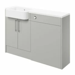 Signature Oslo LH Combination Unit With Basin 1242mm Wide - Light Grey Gloss