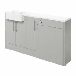 Signature Oslo LH 3-Door Combination Unit With Basin 1542mm Wide - Light Grey Gloss