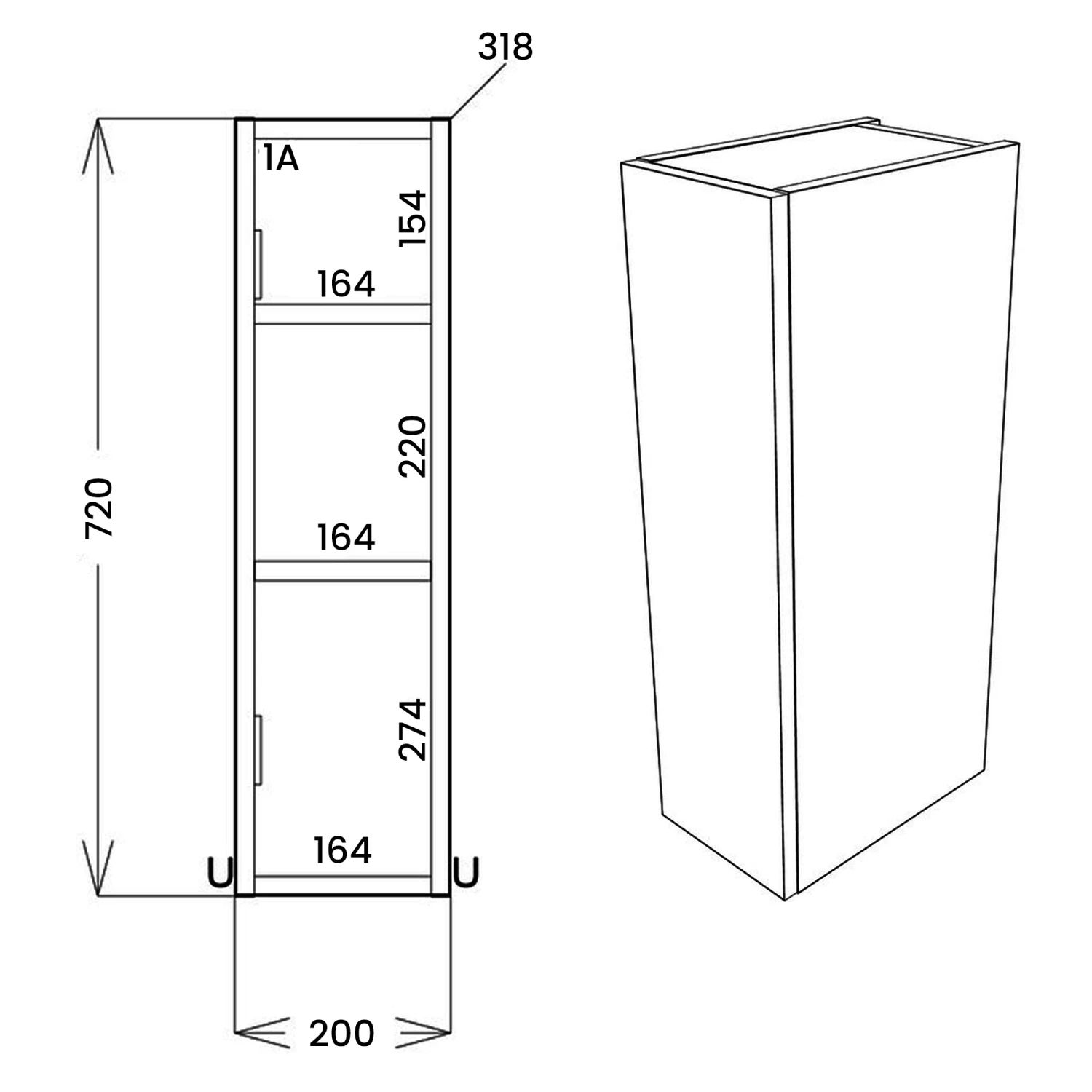 Signature Oslo Floor Standing 1-Door Toilet Roll Unit 200mm Wide - Nebraska Oak 5 Signature Oslo Floor Standing 1-Door Toilet Roll Unit 200mm Wide - Nebraska Oak - Image 3
