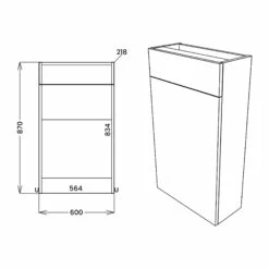 Signature Oslo Slim Back To Wall WC Toilet Unit 600mm Wide - Matt Graphite Grey -HEATANDPLUMB Sales signature oslo bathroom furniture sign2638 1