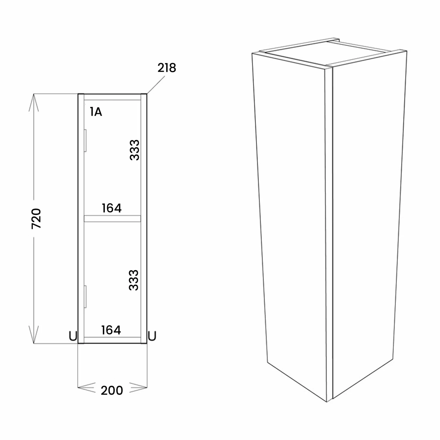 Signature Oslo Floor Standing 1-Door Slim Base Unit 200mm Wide - Light Grey Gloss 4 Signature Oslo Floor Standing 1-Door Slim Base Unit 200mm Wide - Light Grey Gloss - Image 2