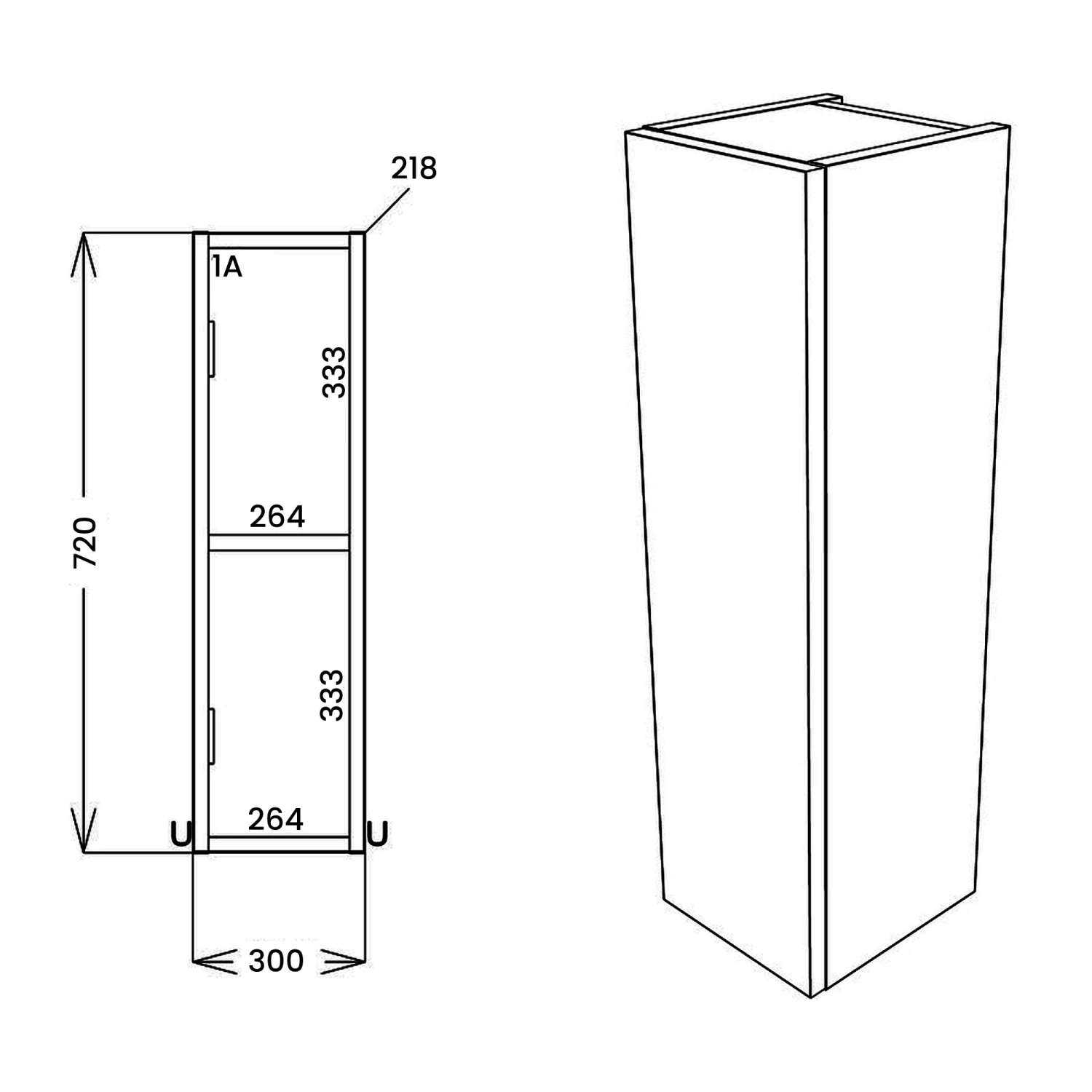 Signature Oslo Floor Standing 1-Door Slim Base Unit 300mm Wide - Light Grey Gloss 4 Signature Oslo Floor Standing 1-Door Slim Base Unit 300mm Wide - Light Grey Gloss - Image 2