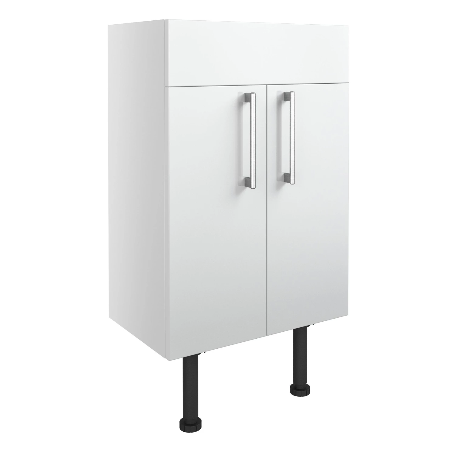 Signature Oslo Floor Standing 2-Door Vanity Unit 500mm Wide - White Gloss 4 Signature Oslo Floor Standing 2-Door Vanity Unit 500mm Wide - White Gloss - Image 2