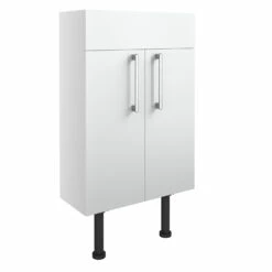 Signature Oslo Floor Standing 2-Door Slim Vanity Unit 500mm Wide - White Gloss -HEATANDPLUMB Sales signature oslo vanity unit dift1292