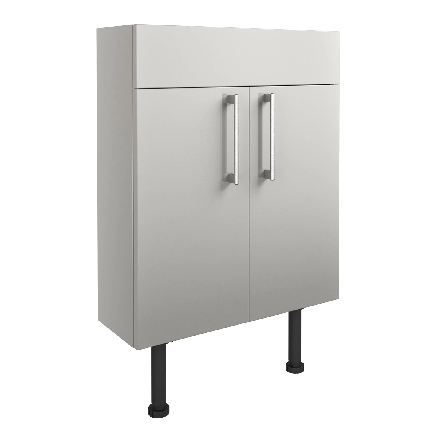 Signature Oslo Floor Standing 2-Door Slim Vanity Unit 600mm Wide - Light Grey Gloss 5 Signature Oslo Floor Standing 2-Door Slim Vanity Unit 600mm Wide - Light Grey Gloss - Image 3