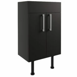 Signature Oslo Floor Standing 2-Door Vanity Unit 500mm Wide - Matt Graphite Grey -HEATANDPLUMB Sales signature oslo vanity unit dift1996
