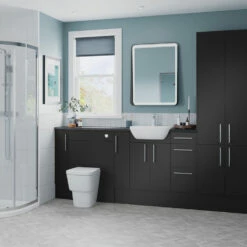 Signature Oslo Slim Back To Wall WC Toilet Unit 500mm Wide - Matt Graphite Grey