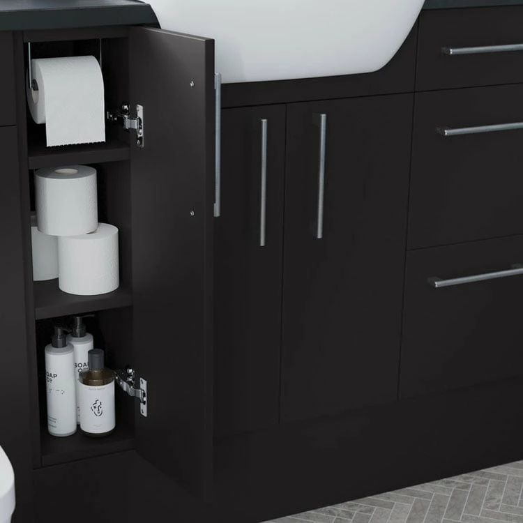 Signature Oslo Back To Wall WC Toilet Unit 600mm Wide - Matt Graphite Grey 6 Signature Oslo Back To Wall WC Toilet Unit 600mm Wide - Matt Graphite Grey - Image 4