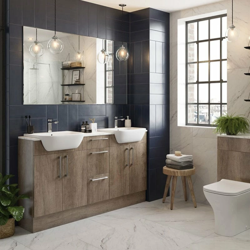 Signature Oslo Floor Standing 2-Door Slim Vanity Unit 500mm Wide - Nebraska Oak 3 Signature Oslo Floor Standing 2-Door Slim Vanity Unit 500mm Wide - Nebraska Oak