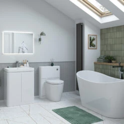 Signature Randers Back To Wall WC Toilet Unit 550mm Wide - White Gloss -HEATANDPLUMB Sales signature randers bathroom furniture dift1796 1