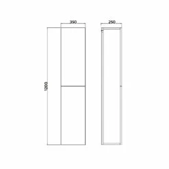 Signature Randers Wall Hung 2-Door Tall Unit 350mm Wide - Matt Grey 8 Signature Randers Wall Hung 2-Door Tall Unit 350mm Wide - Matt Grey -HEATANDPLUMB Sales signature randers bathroom furniture dift1804