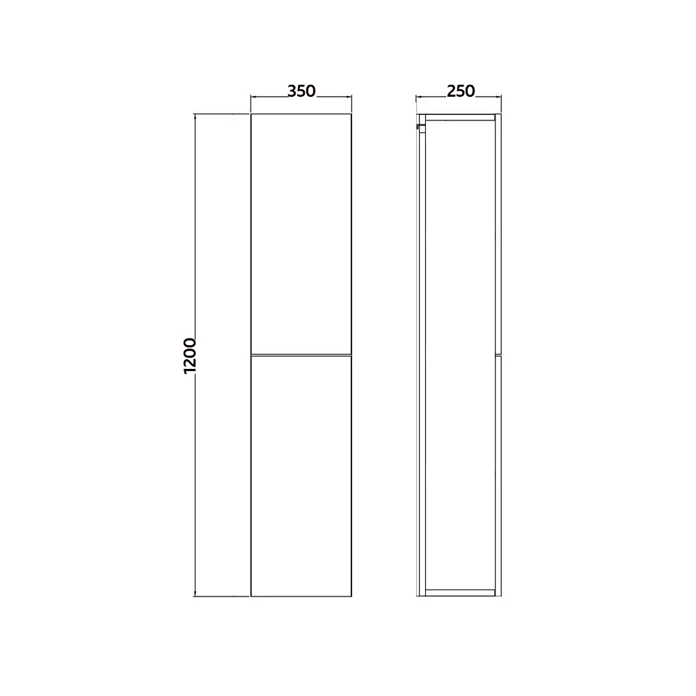 Signature Randers Wall Hung 2-Door Tall Unit 350mm Wide - Matt Grey 5 Signature Randers Wall Hung 2-Door Tall Unit 350mm Wide - Matt Grey - Image 3