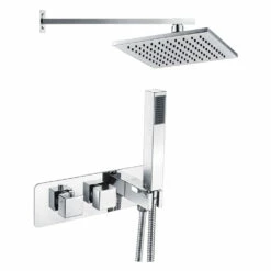 Signature Ritual Thermostatic Dual Concealed Mixer Shower With Shower Kit + ABS Fixed Shower Head - Chrome
