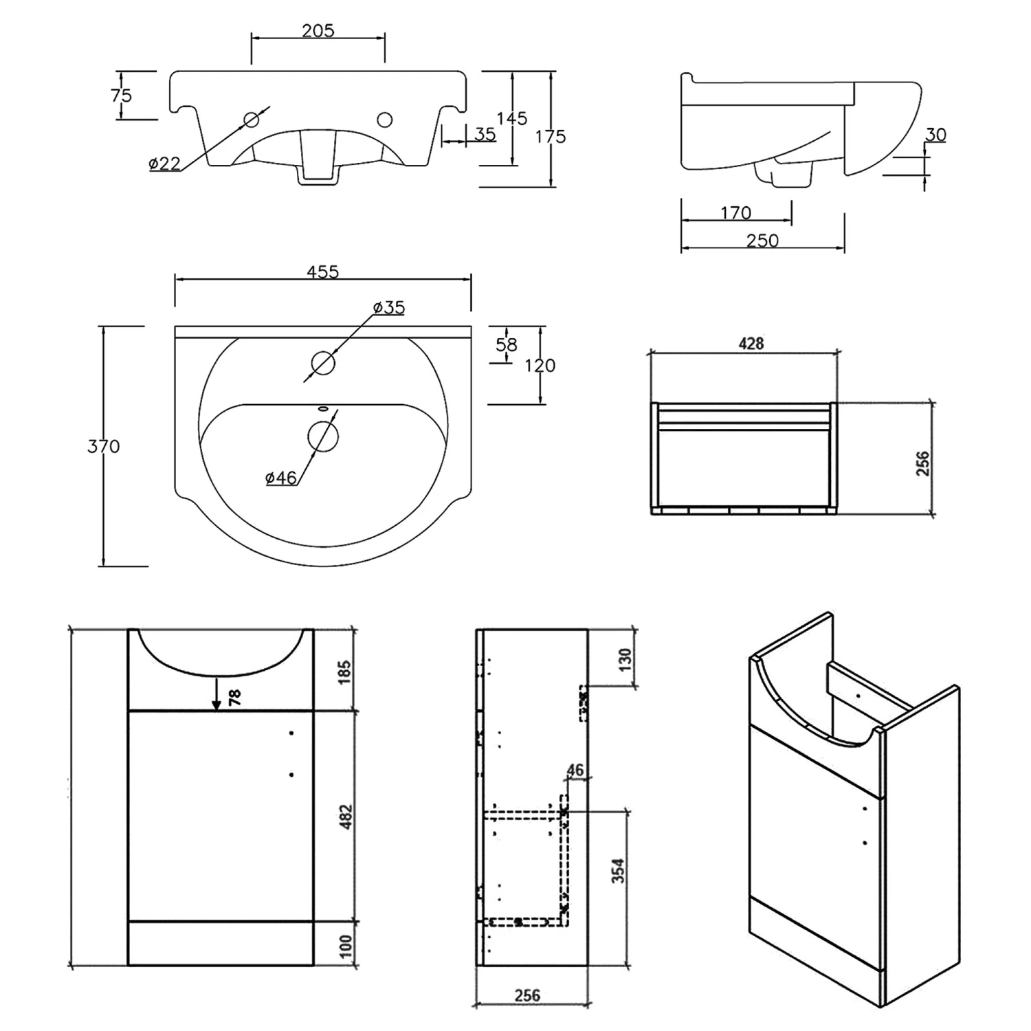 Signature Skyline Floor Standing 1-Door Vanity Unit With Basin And Mirror 650mm Wide - White Gloss 4 Signature Skyline Floor Standing 1-Door Vanity Unit With Basin And Mirror 650mm Wide - White Gloss - Image 2