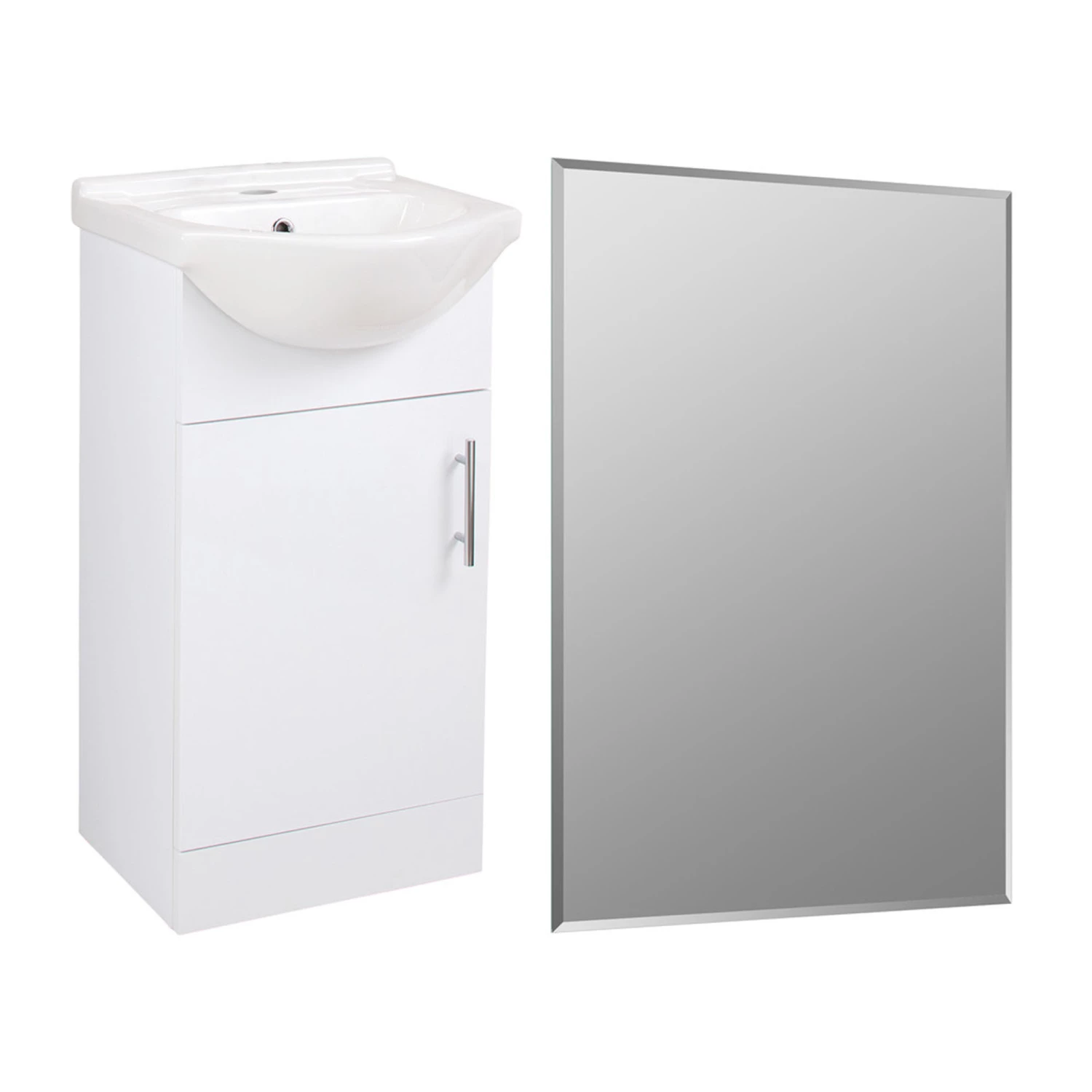 Signature Skyline Floor Standing 1-Door Vanity Unit With Basin And Mirror 650mm Wide - White Gloss 3 Signature Skyline Floor Standing 1-Door Vanity Unit With Basin And Mirror 650mm Wide - White Gloss