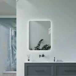 Signature Sophia Front-Lit LED Bathroom Mirror With Demister Pad 800mm H X 600mm W -HEATANDPLUMB Sales signature sophia bathroom mirror dims0086 2 1