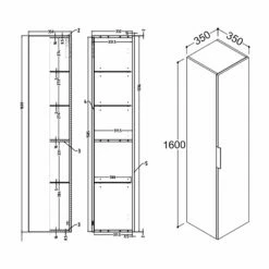 Signature Umea Wall Hung 1-Door Tall Unit 350mm Wide - Matt Deep Blue 8 Signature Umea Wall Hung 1-Door Tall Unit 350mm Wide - Matt Deep Blue -HEATANDPLUMB Sales signature umea bathroom furniture dift2362 2