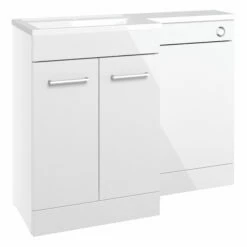 Signature Gothenburg LH Combination Unit With Polymarble Basin 1100mm Wide - White Gloss -HEATANDPLUMB Sales signature venosa bathroom furniture diftp2134