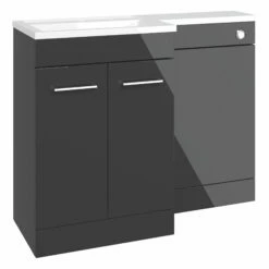 Signature Gothenburg LH Combination Unit With Polymarble Basin 1100mm Wide - Anthracite Gloss 7 Signature Gothenburg LH Combination Unit With Polymarble Basin 1100mm Wide - Anthracite Gloss -HEATANDPLUMB Sales signature venosa bathroom furniture diftp2138