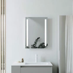 Signature Violet Front-Lit LED Bathroom Mirror With Demister Pad 700mm H X 500mm W -HEATANDPLUMB Sales signature violet bathroom mirror dims0068 2