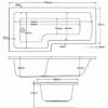 Delphi Berg L-Shaped Shower Bath 1700mm X 700/850mm - Left Handed