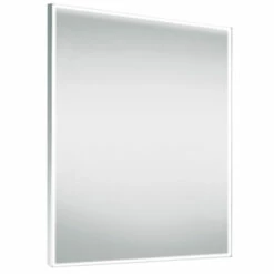 Delphi Ferrara LED Strip Bathroom Mirror With Demister Pad 800mm H X 600mm W
