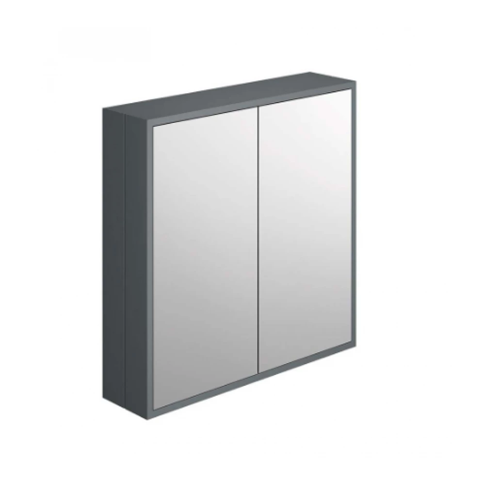 Delphi Henbury 2-Door Mirrored Bathroom Cabinet 800mm H X 800mm W - Grey 4 Delphi Henbury 2-Door Mirrored Bathroom Cabinet 800mm H X 800mm W - Grey - Image 2