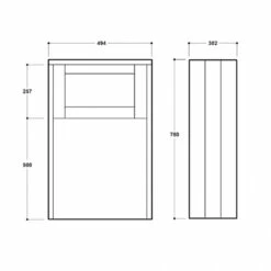 Delphi Henbury Back To Wall WC Unit 500mm Wide - Grey